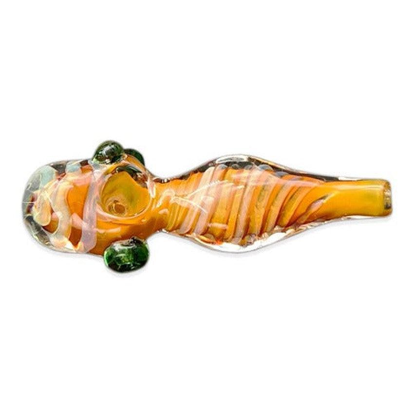 5.5" Honeycomb Head Flat Body Deep Fumed Hand Pipe - Design May Vary - (1 Count)