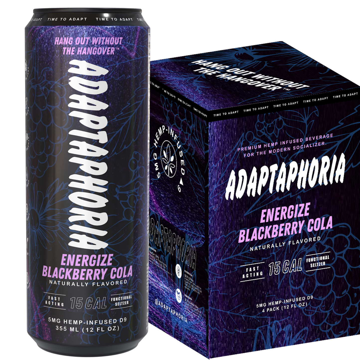 ADAPTAPHORIA Energize Blackberry Cola THC Social Beverage