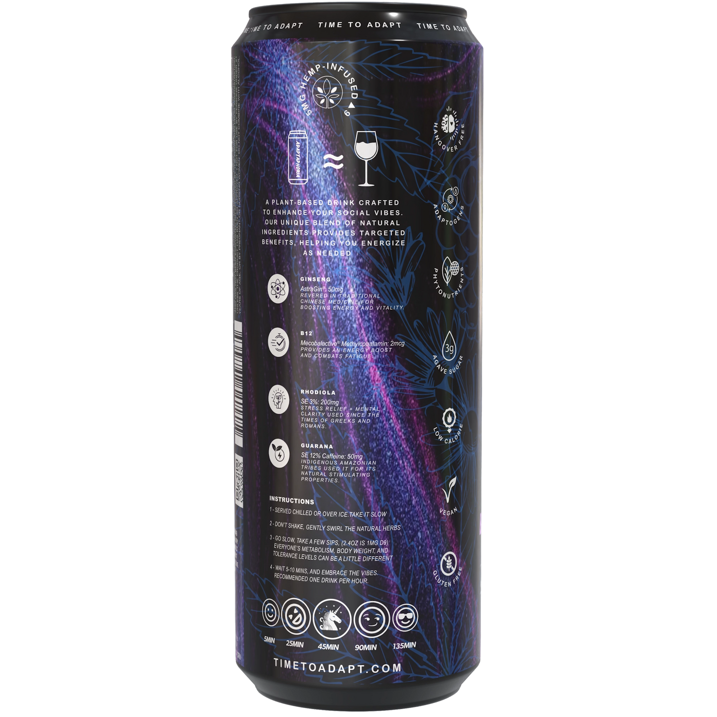 ADAPTAPHORIA Energize Blackberry Cola THC Social Beverage