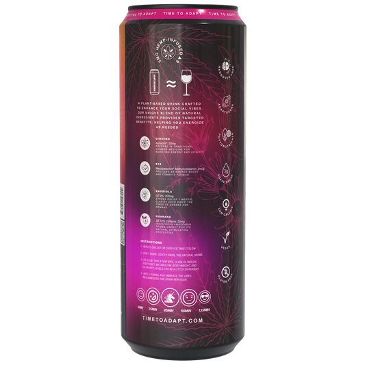 ADAPTAPHORIA Energize Dragon Fruit THC Social Seltzer