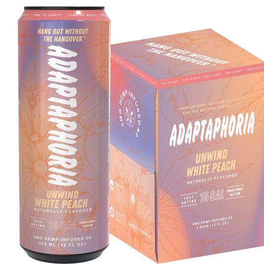 ADAPTAPHORIA Unwind White Peach THC Social Seltzer