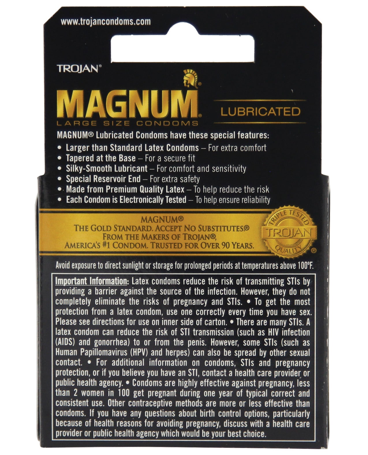 Trojan Magnum Condoms - Box of 3