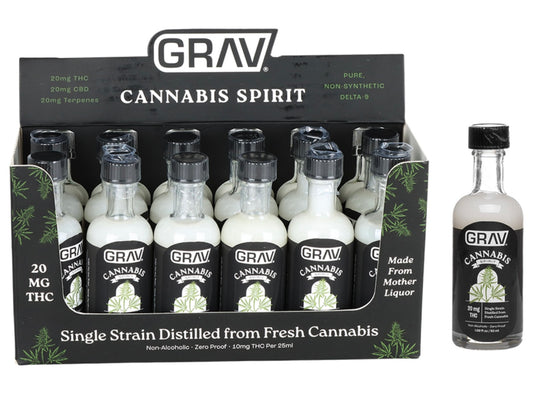 GRAV Black Label D9
Cannabis Spirits - 50mL
Bottle - 20mg - 12ct Display
