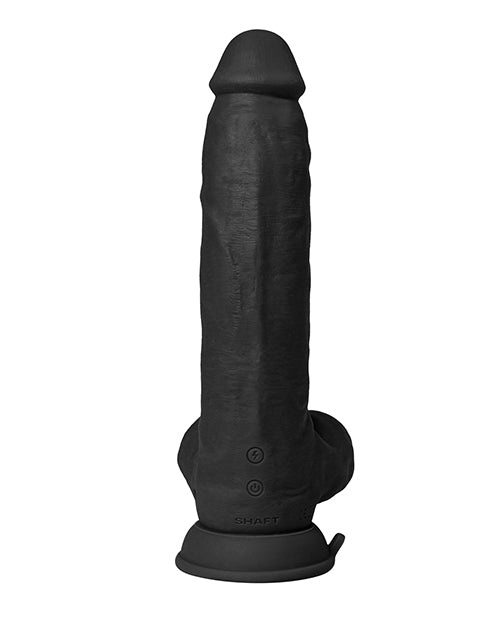 Shaft Flexskin Liquid Silicone 9.5" Vibrating Curved Dong W/Balls