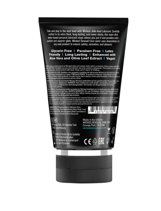 Wicked Sensual Care Jelle Waterbased Anal Lubricant - 4 oz Fragrance Free