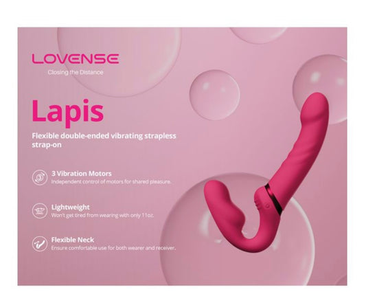 Lovense Lapis Vibrating Strapless Strap On - Pink