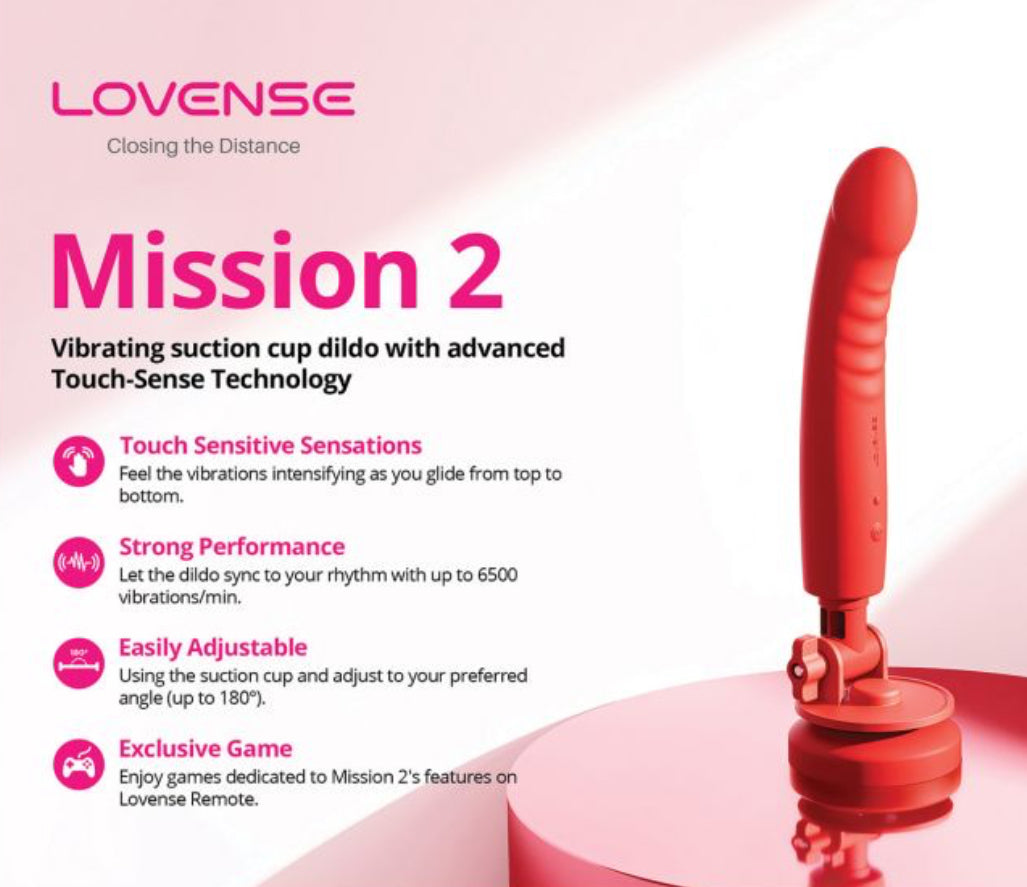 Lovense Mission 2 Touch-Sensitive Tech - Red