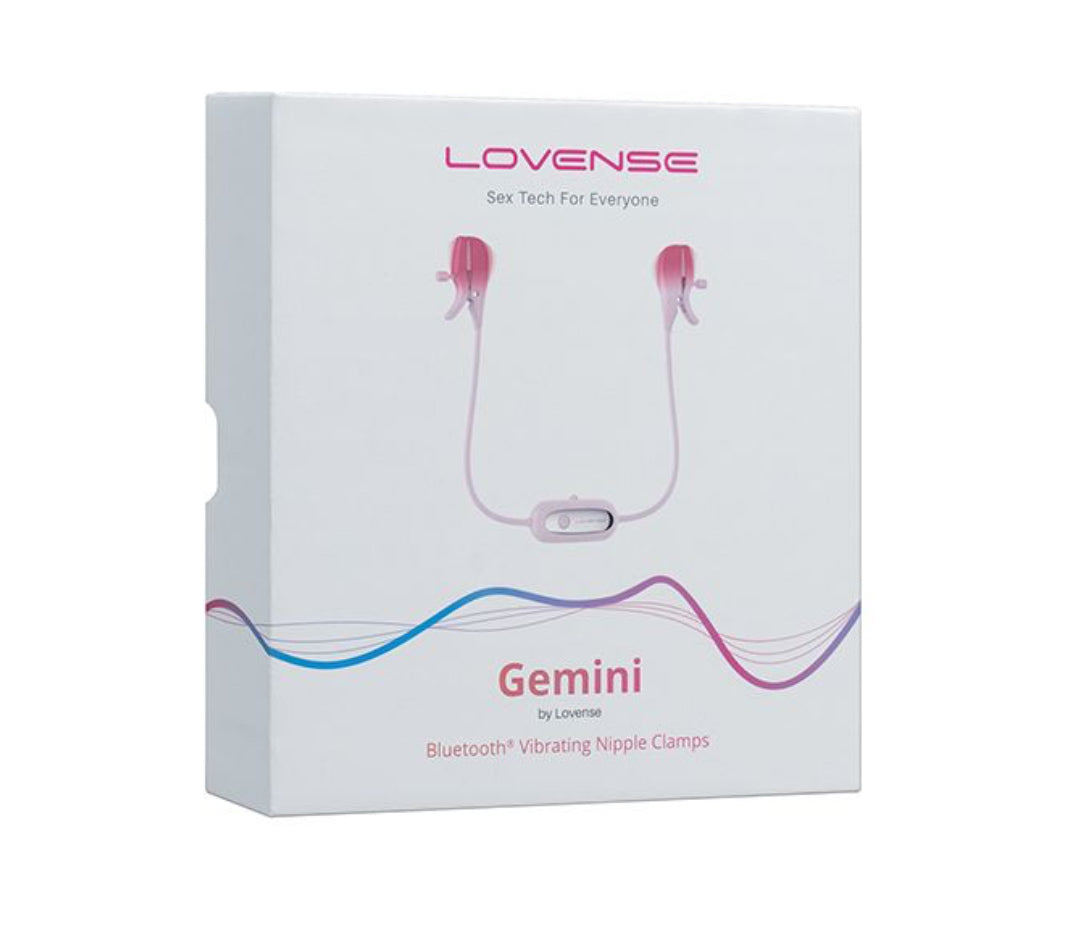 Lovense Gemini Vibrating Nipple Clamps - Pink