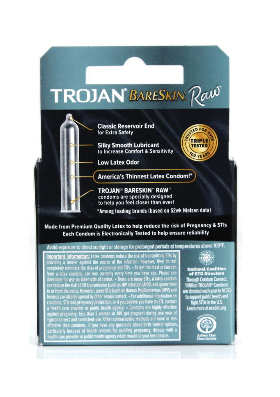 Trojan BareSkin Raw Condom - Pack of 3