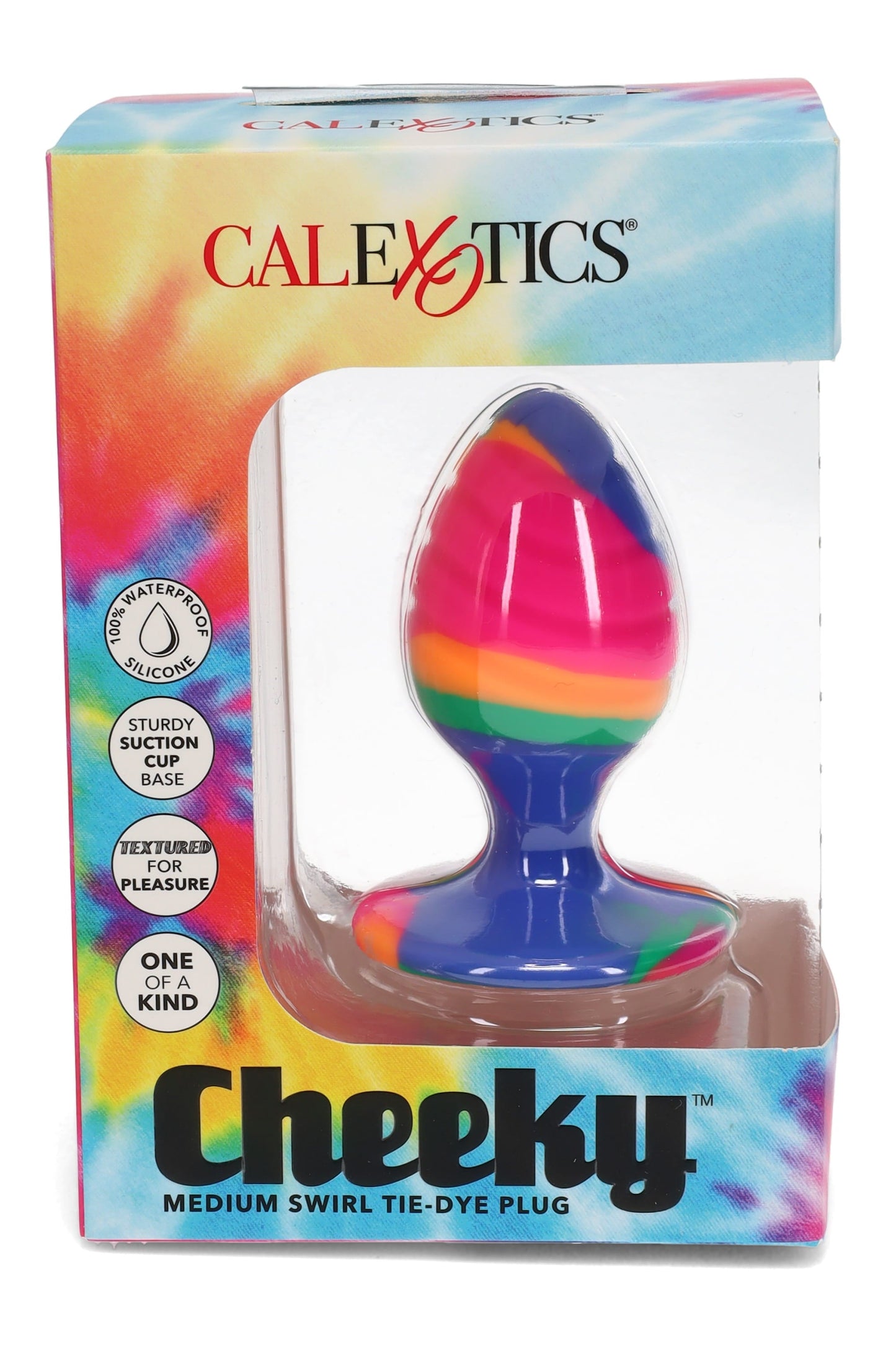 Cheeky Medium Silicone Tie-Dye Plug – Suction Base – Waterproof