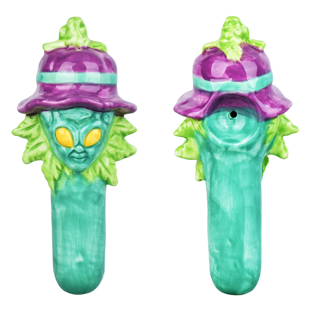 Zooted Alien Ceramic Spoon Pipe - 5.75" - Smoke N’ Poke