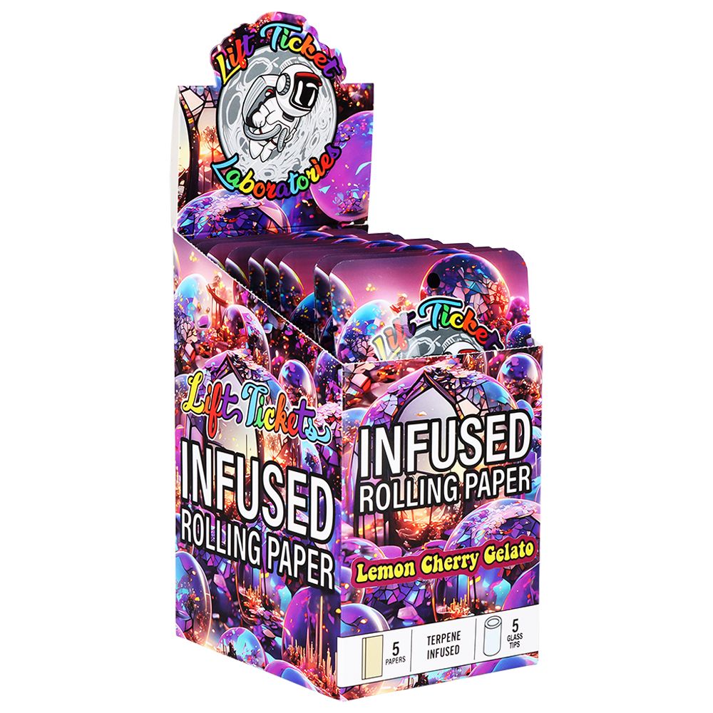 Lift Ticket Terpene Infused Papers + Glass Tip Rolling Kit | King Size | 5pc | 10pk Display