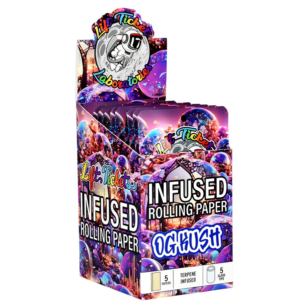 Lift Ticket Terpene Infused Papers + Glass Tip Rolling Kit | King Size | 5pc | 10pk Display
