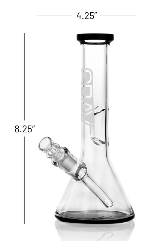 GRAV® Small, Black Accent Beaker Base Water Pipe