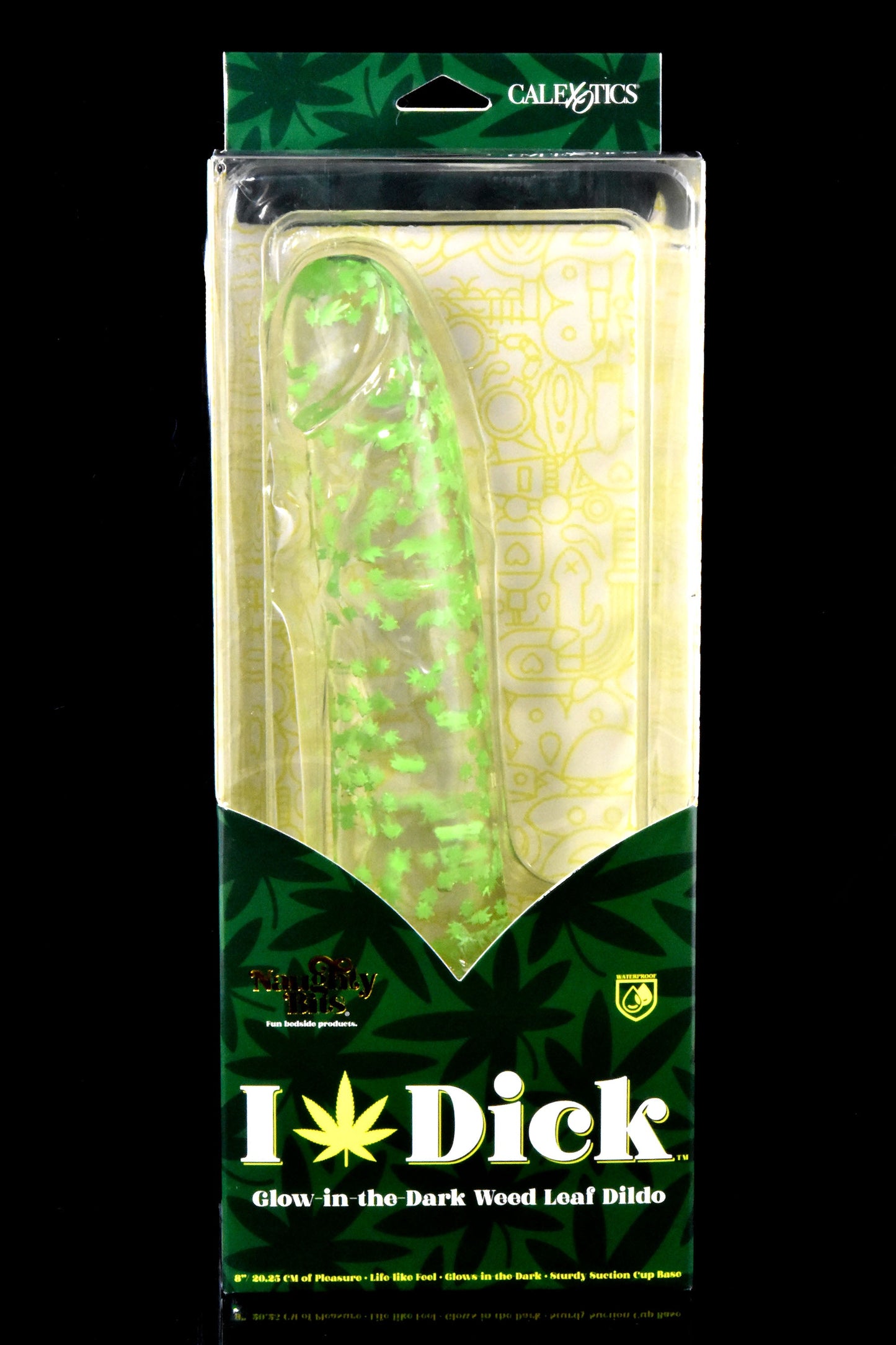 Naughty Bits “I Leaf Dick” Glow-in-the-Dark Weed Leaf Dildo – Suction Base
