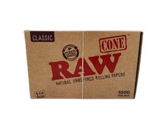 RAW Authentic Classic Bulk Cones 1 1/4" 84mm (1000 Bulk Cones Display)