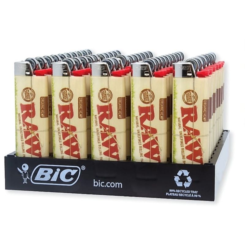 RAW Authentic Made By BIC Organic Lighter 50 Count Display (50, 250 OR 500 Count)