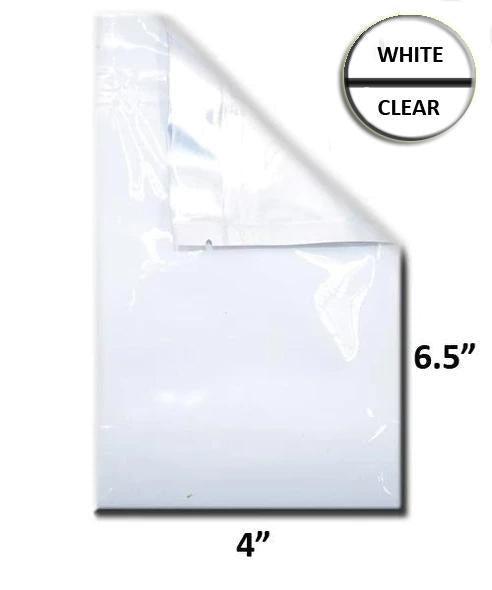 SAMPLE of Mylar Bag White/Clear 1/4 Oz - 7 Grams - 4" x 6.5" - (1 Count SAMPLE)