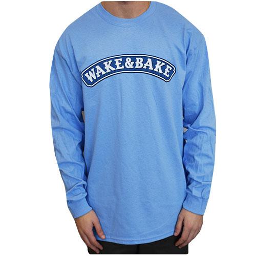 Wake and Bake Long Sleeve Carolina Blue T Shirt - Various Sizes - (1 Count or 3 Count)