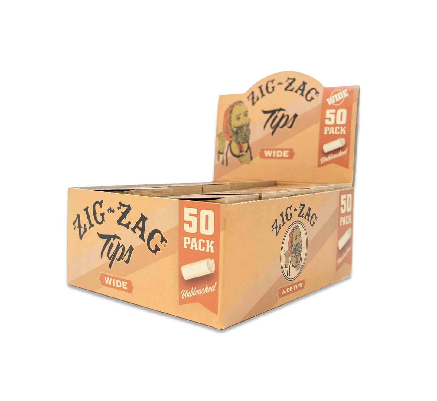 Zig-Zag Wide Rolling Tips 50 Tips Per Booklet (50 Count Display)