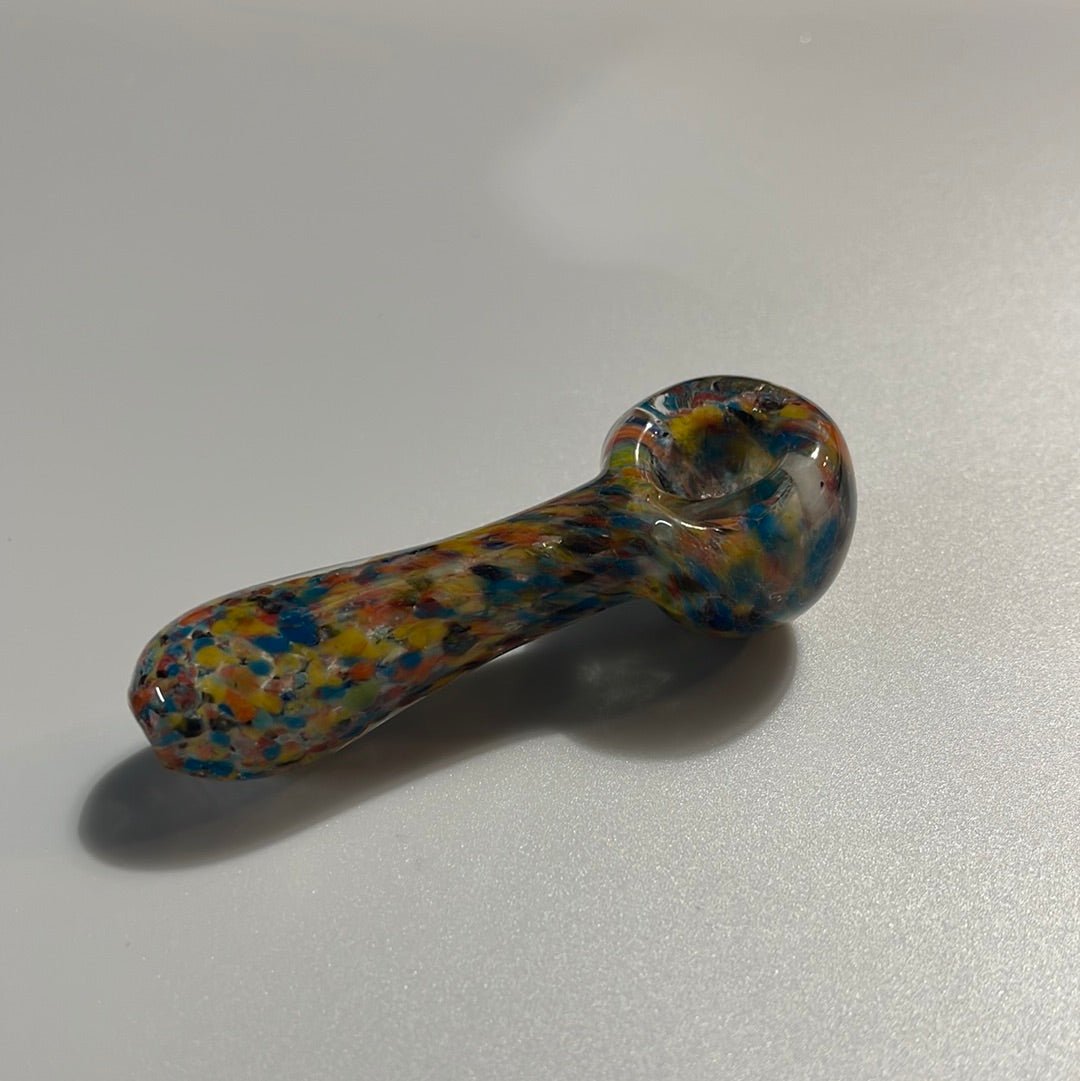 3.5” Multi Colored Glittered Glass Hand Pipe - MyCannaConnoisseur