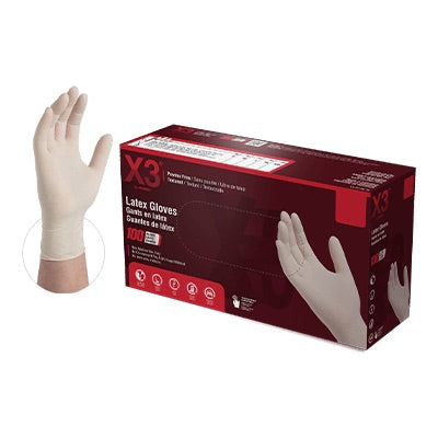 X3 by AMMEX Industrial Ivory Latex Gloves - Smoke N’ Poke