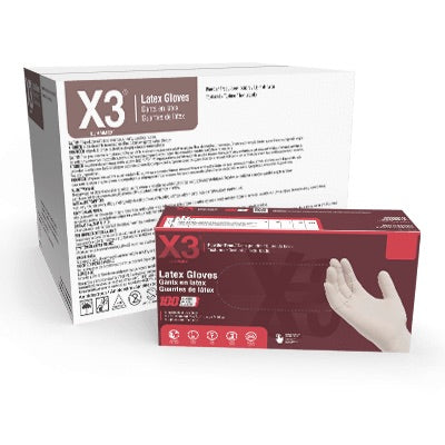 X3 by AMMEX Industrial Ivory Latex Gloves - Smoke N’ Poke