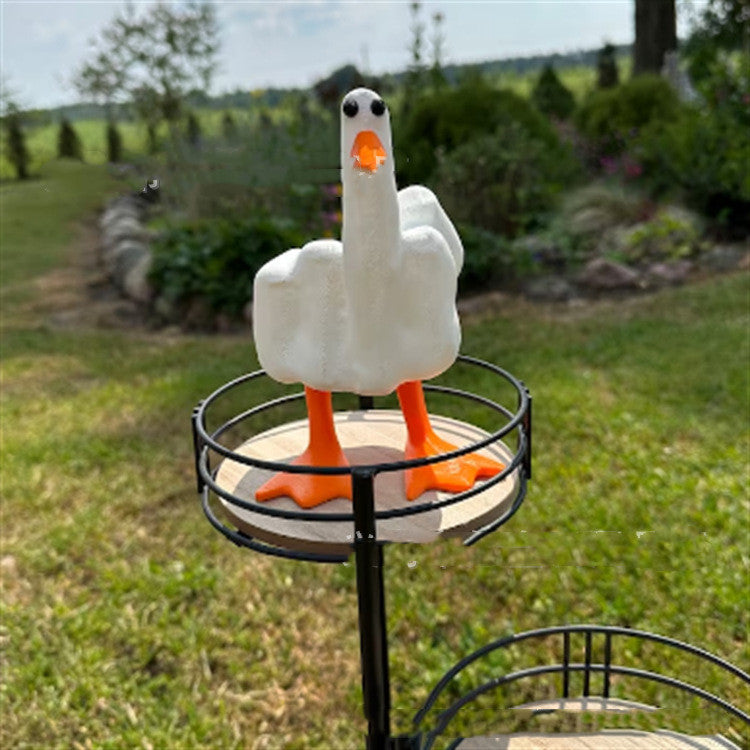 Middle Finger Duck Resin Decoration