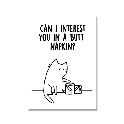 Cat Butt Napkin Wall Art Canvas Painting