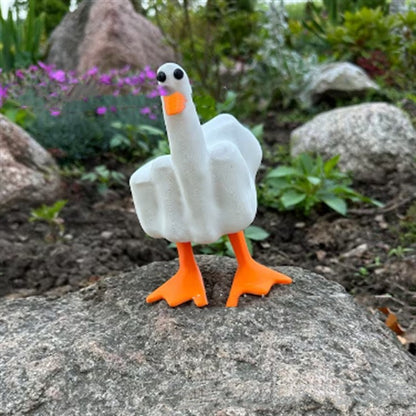 Middle Finger Duck Resin Decoration