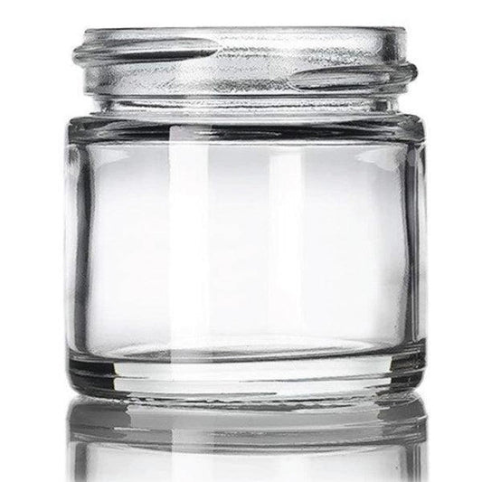 1 oz Clear Glass Straight Sided Round Jar With Smooth Black Lid - (160 - 16,000 Count)