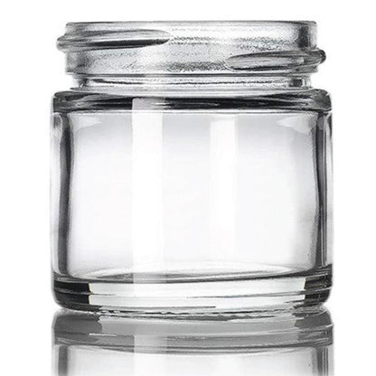 1 oz Clear Glass Straight Sided Round Jar With Smooth White Lid - (160 - 16,000 Count)