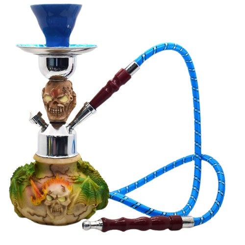 10” Skull and Dragon Acrylic Resin Hookah - Style & Color May Vary - (1 Count)
