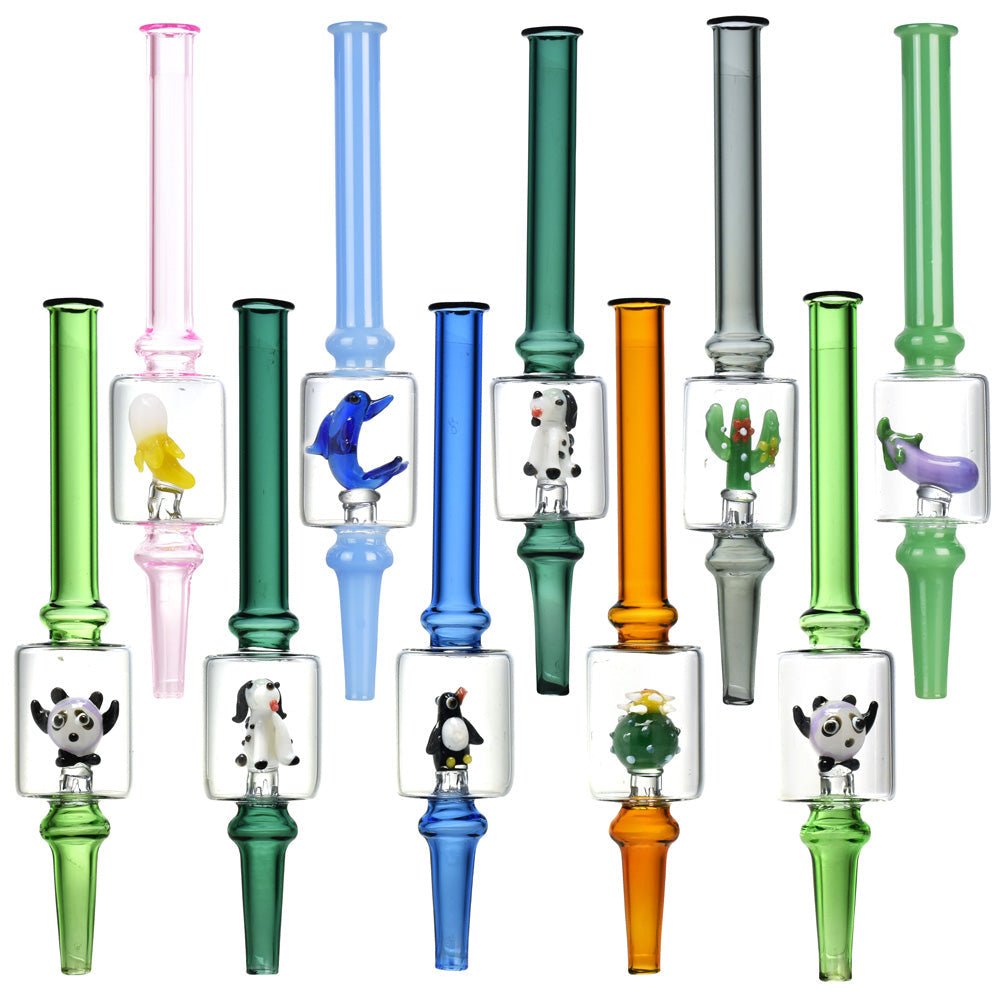 10PC SET - Mini Figurine Dab Straw - 6.5"/Assorted Designs - Smoke N’ Poke