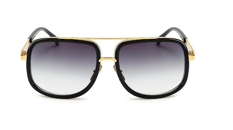 Gafas de sol cuadradas y planas para hombre y mujer, diseño de marca de lujo, para parejas, celebridades, Brad Pitt, gafas de sol superestrella