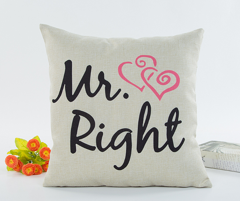 Linen valentine couple hugging pillowcase - Smoke N’ Poke