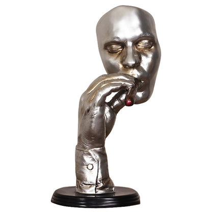 Escultura abstracta de meditadores Retro para hombre, cigarro para fumar, estatua creativa de cara, personaje, estatuilla de resina, obra de arte, decoraciones para el hogar