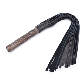 Hot Bdsm Spanking Flogger Genuine Leather Archaize Wooden Handle - Smoke N’ Poke