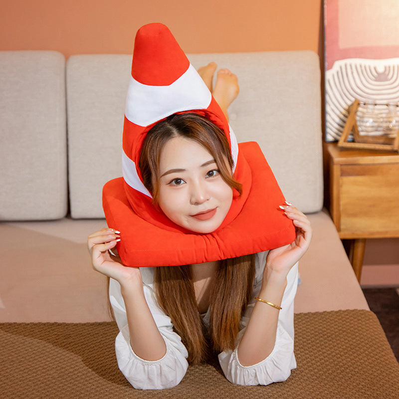 Funny And Cute Funny Roadblock Hat Doll Plush Toy