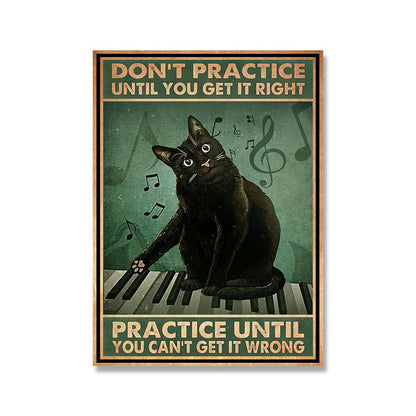 Black Cat Butt Napkin Poster Nordic Canvas Painting