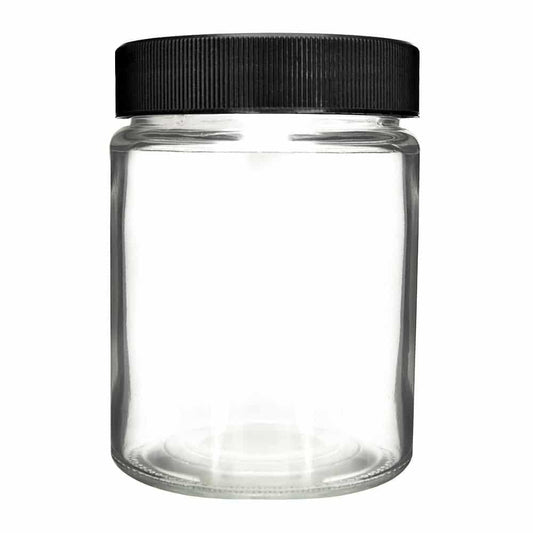 18oz Glass Jar with White or Black Lid - (24 Count)