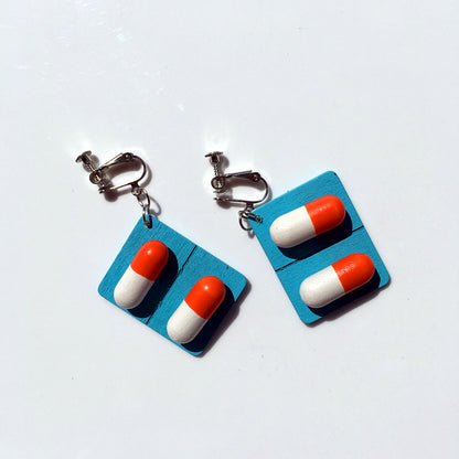 Capsule pills funny funny earrings