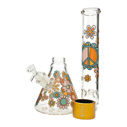 Prism Flower Power Tall Beaker Single Stack Water Pipe | 18" | 14mm F - Smoke N’ Poke