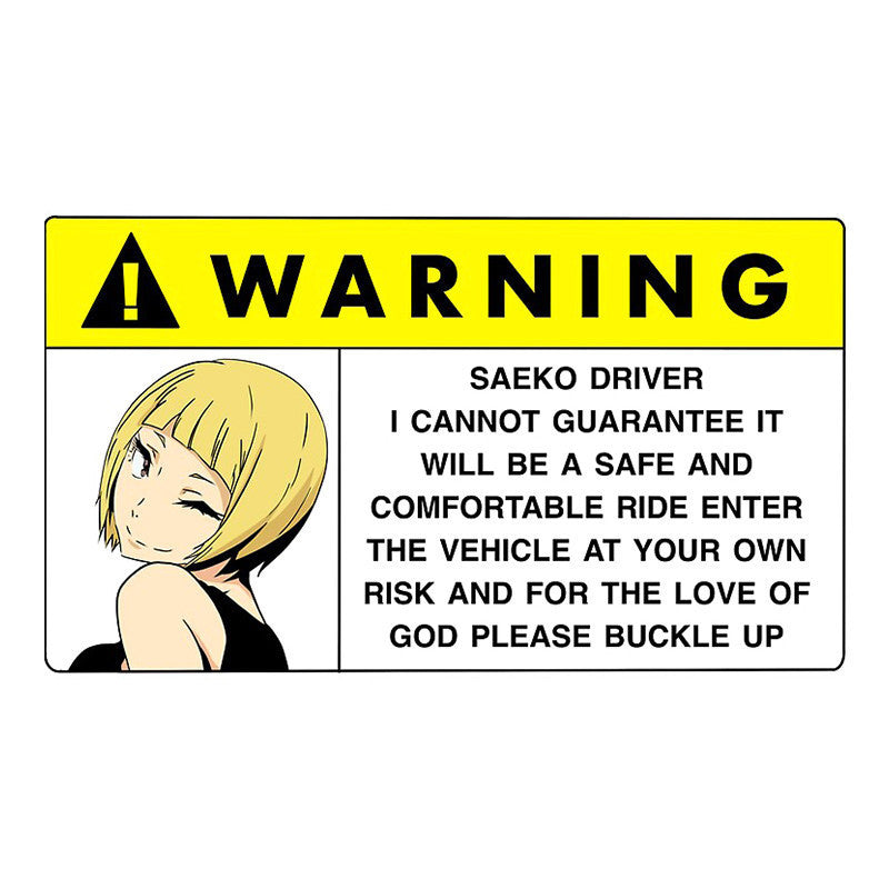 Funny Comic Car Warning Sticker