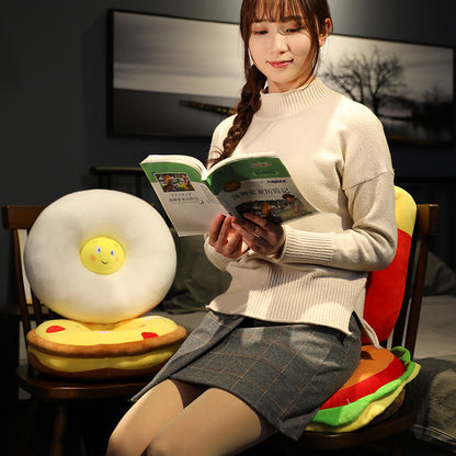 Creative Burger Fries Round Thickened Stool Butt Cushion