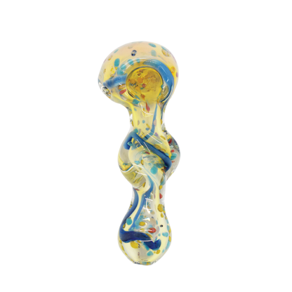 4" Frit Dust Twist Belly Hand Pipe - (1, 5 OR 10 Count)