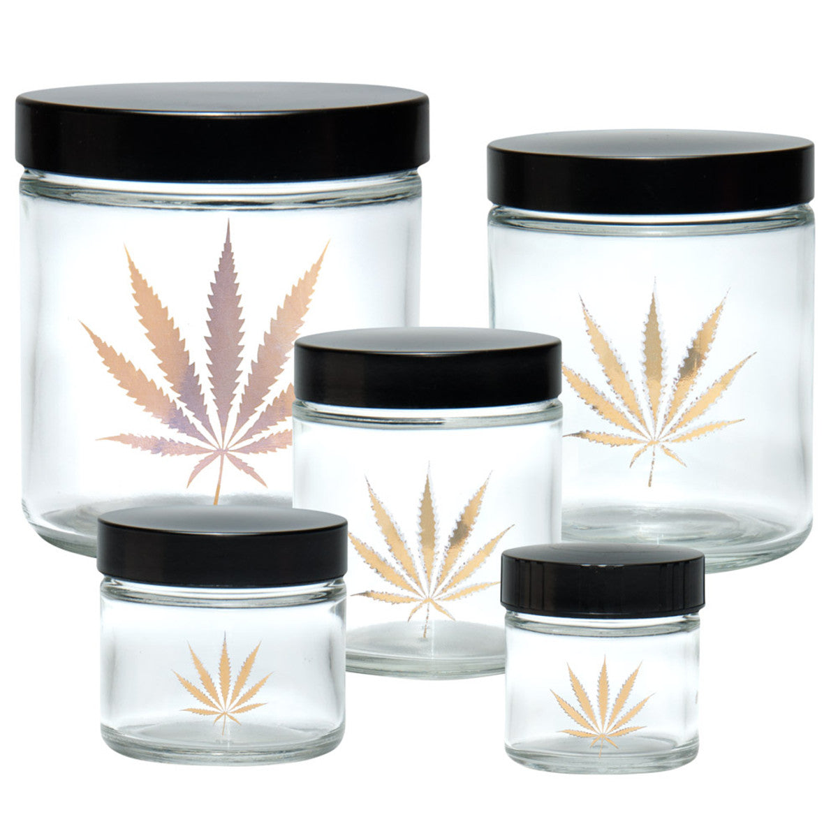 420 Science Clear Screw Top Jar - Gold Leaf - Smoke N’ Poke