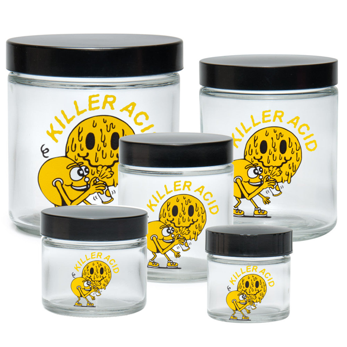 420 Science x Killer Acid Clear Screw Top Jar - Miles of Smiles - Smoke N’ Poke