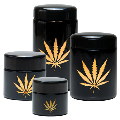 420 Science UV Protective Screw-Top Jar - Gold Leaf - Smoke N’ Poke