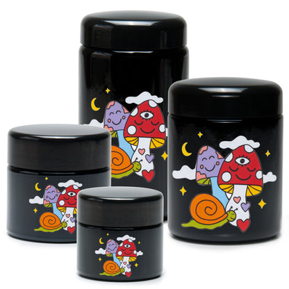 420 Science x Wokeface UV Screw Top Jar - Woke Cosmic Mushroom - Smoke N’ Poke